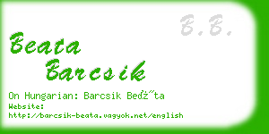 beata barcsik business card